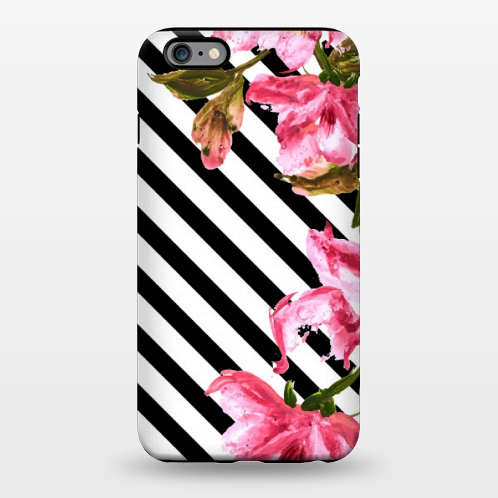 iPhone 6/6s plus StrongFit stripes pink tropical pattern by MALLIKA