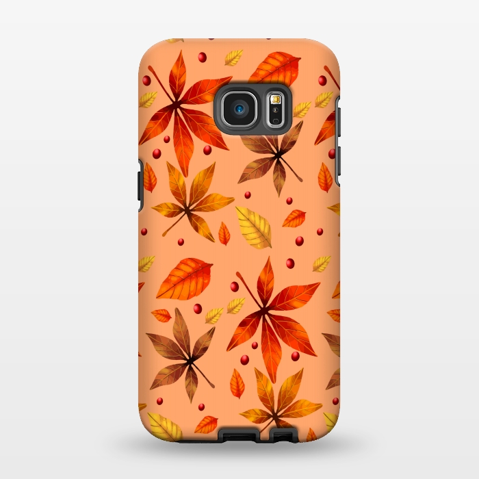 Galaxy S7 EDGE StrongFit metallic autumn fall leaves by MALLIKA