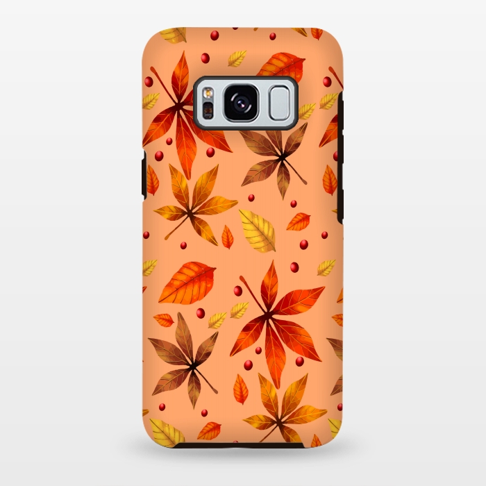 Galaxy S8 plus StrongFit metallic autumn fall leaves by MALLIKA