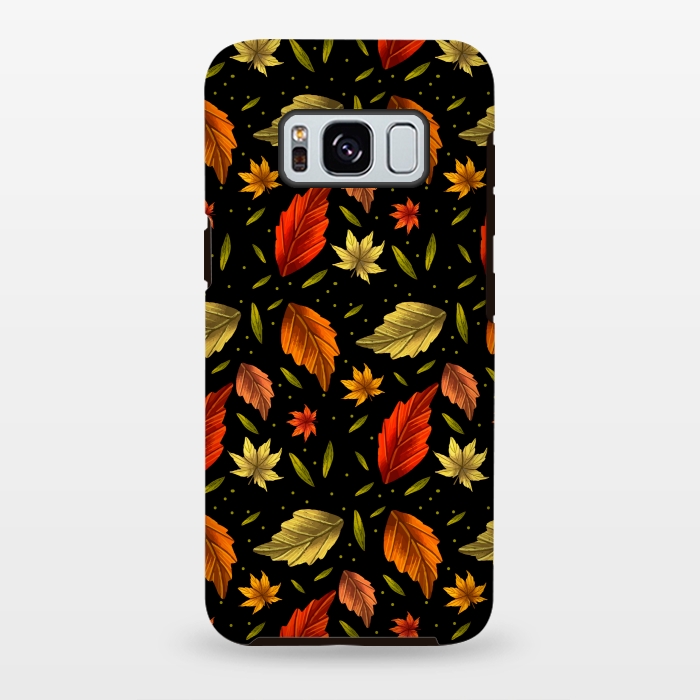 Galaxy S8 plus StrongFit METALLIC AUTUMN LEAVES PATTERN by MALLIKA