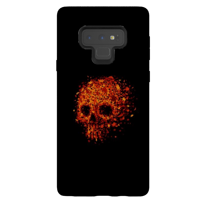Galaxy Note 9 StrongFit Autumn Skull - Fall Leaves by Vó Maria