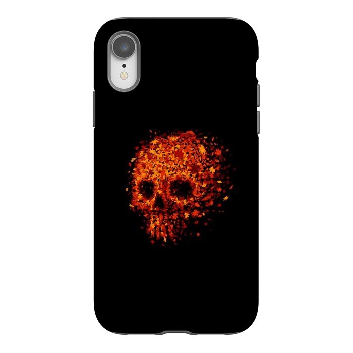 iPhone Xr StrongFit Autumn Skull - Fall Leaves by Vó Maria