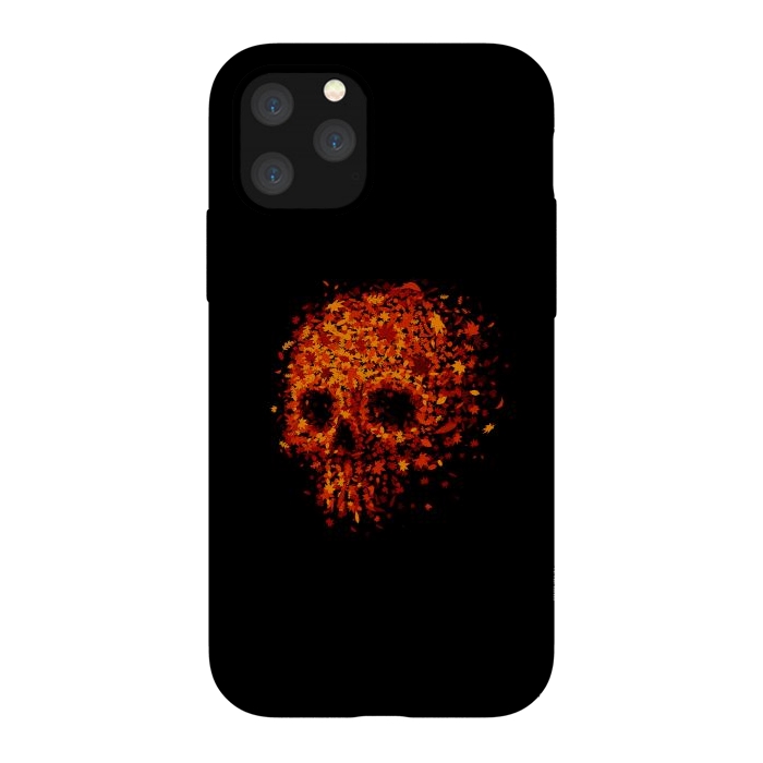 iPhone 11 Pro StrongFit Autumn Skull - Fall Leaves by Vó Maria
