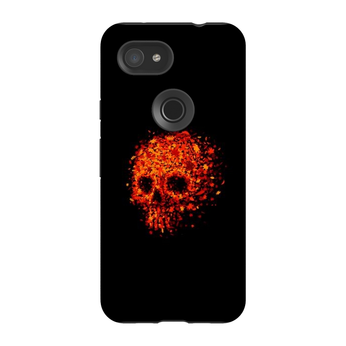 Pixel 3A StrongFit Autumn Skull - Fall Leaves by Vó Maria