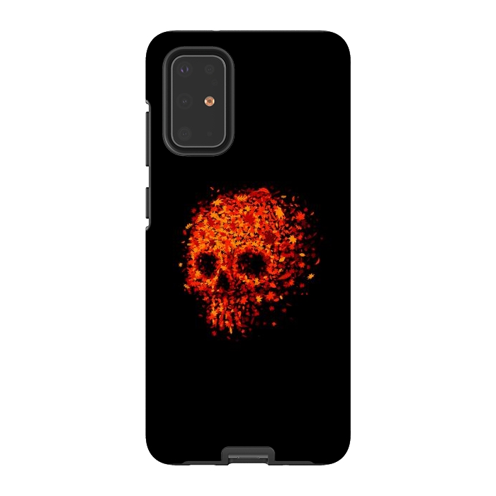 Galaxy S20 Plus StrongFit Autumn Skull - Fall Leaves by Vó Maria