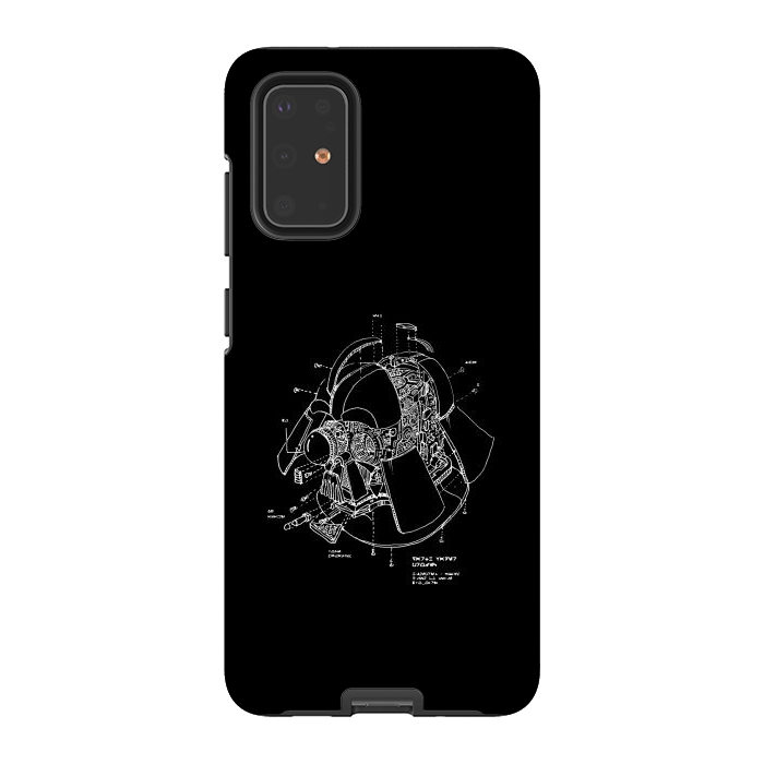 Galaxy S20 Plus StrongFit Darth Vader Helmet Blueprint by Vó Maria