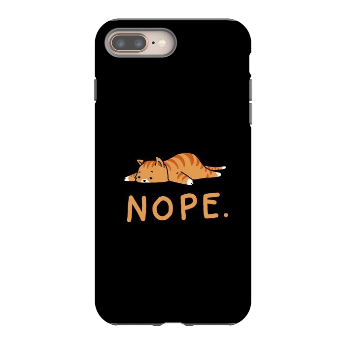 iPhone 7 plus StrongFit Nope Lazy Cat Caramel  by Vó Maria