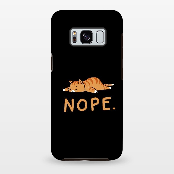 Galaxy S8 plus StrongFit Nope Lazy Cat Caramel  by Vó Maria