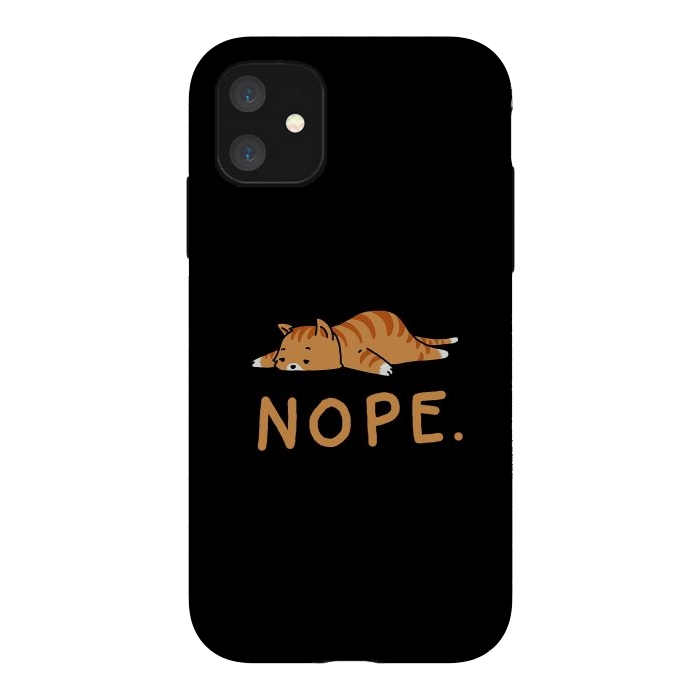iPhone 11 StrongFit Nope Lazy Cat Caramel  by Vó Maria
