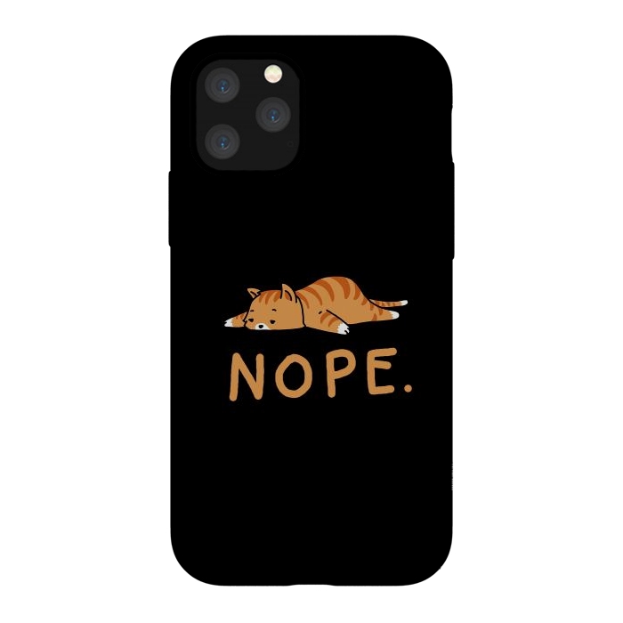 iPhone 11 Pro StrongFit Nope Lazy Cat Caramel  by Vó Maria