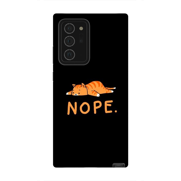 Galaxy Note 20 Ultra StrongFit Nope Lazy Cat Caramel  by Vó Maria