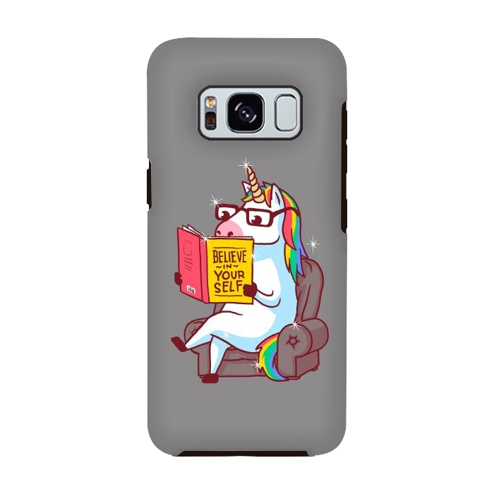 Galaxy S8 StrongFit Unicorn Believe Yourself Self Affirmation Book by Vó Maria