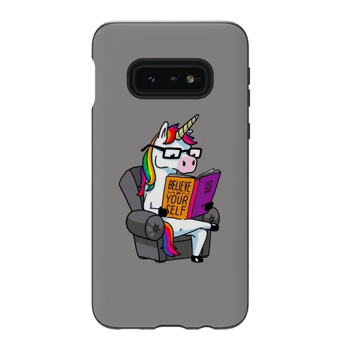 Galaxy S10e StrongFit Unicorn Believe Yourself Self Affirmation Book Vol 1 by Vó Maria