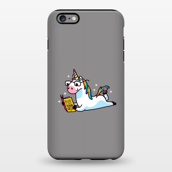 iPhone 6/6s plus StrongFit Unicorn Reading Book Believe in Yourself Floor by Vó Maria