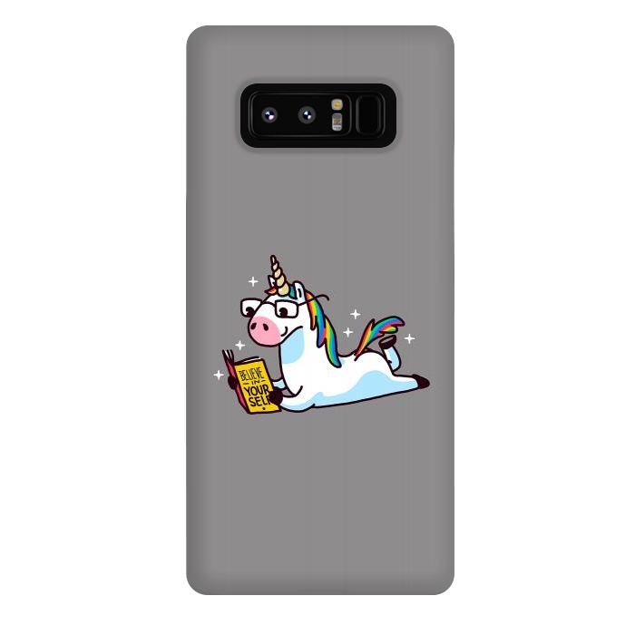 Galaxy Note 8 StrongFit Unicorn Reading Book Believe in Yourself Floor by Vó Maria