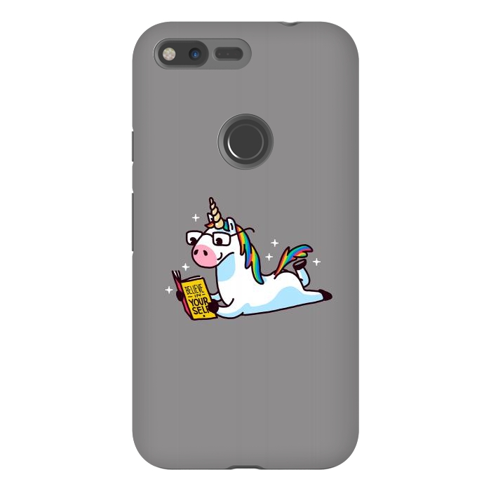 Pixel XL StrongFit Unicorn Reading Book Believe in Yourself Floor by Vó Maria