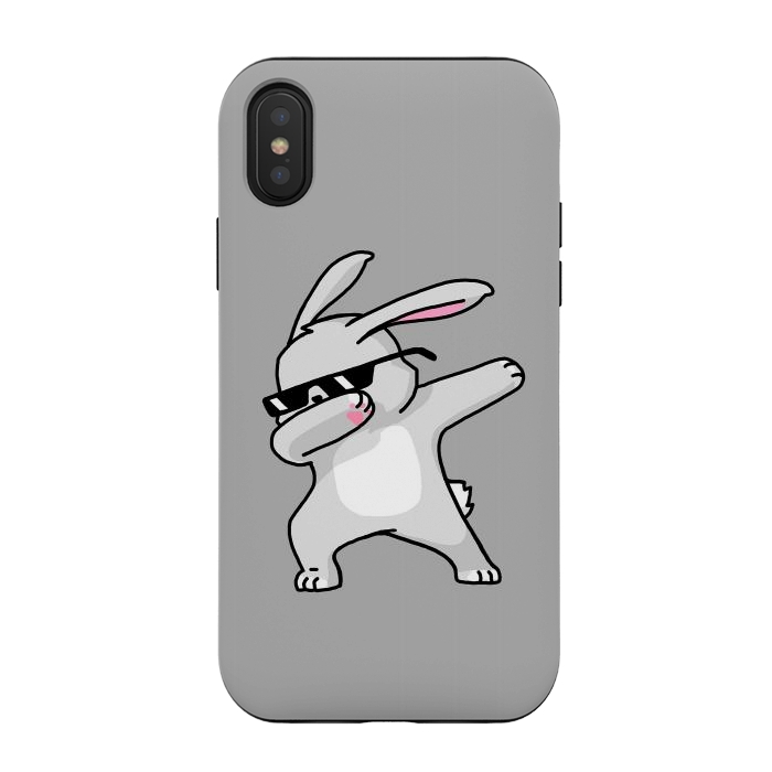 iPhone Xs / X StrongFit Dabbing Easter Bunny by Vó Maria