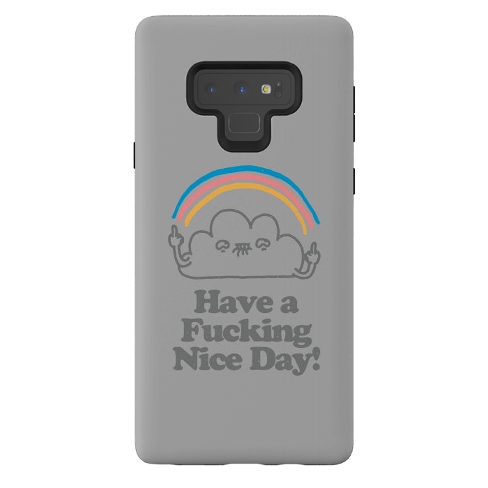 Galaxy Note 9 StrongFit Have a Fucking Nice Day - Cute Cloud Rainbow by Vó Maria