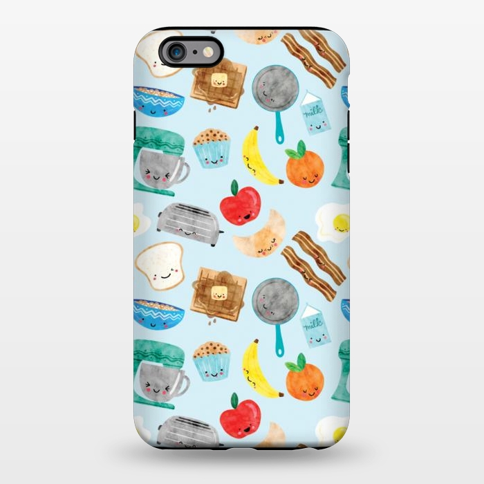 iPhone 6/6s plus StrongFit Happy and Cute Breakfast Foods by Noonday Design