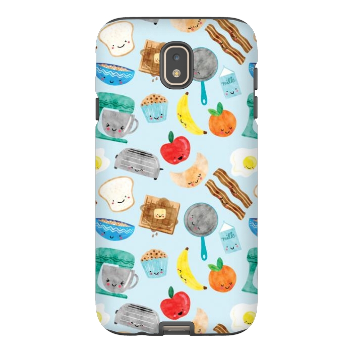 Galaxy J7 StrongFit Happy and Cute Breakfast Foods by Noonday Design