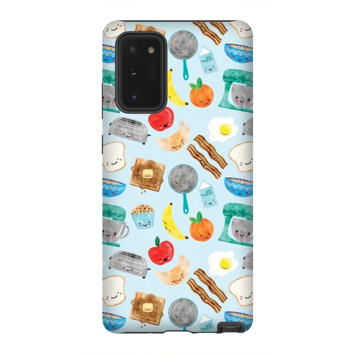 Galaxy Note 20 StrongFit Happy and Cute Breakfast Foods by Noonday Design