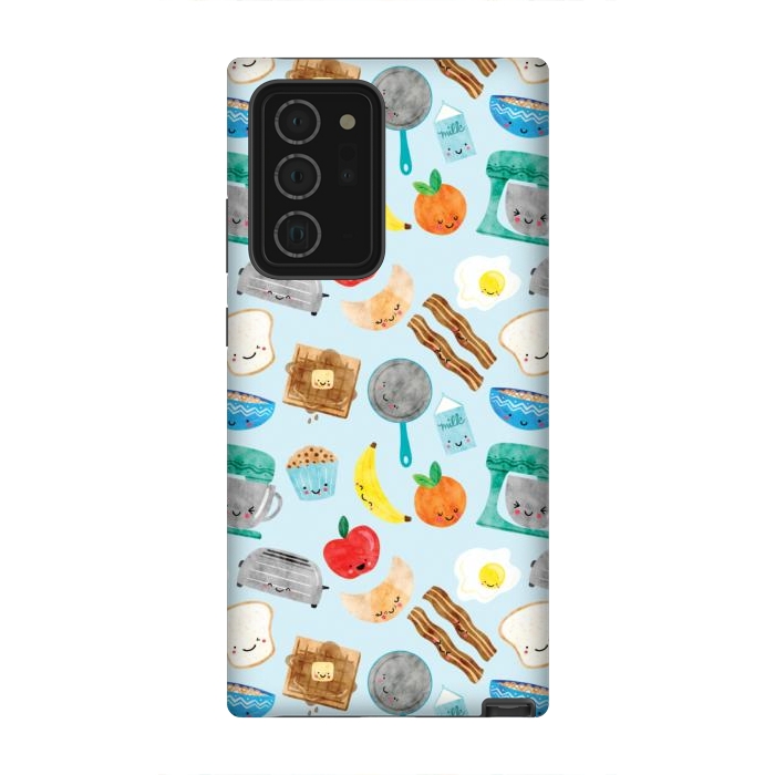 Galaxy Note 20 Ultra StrongFit Happy and Cute Breakfast Foods by Noonday Design