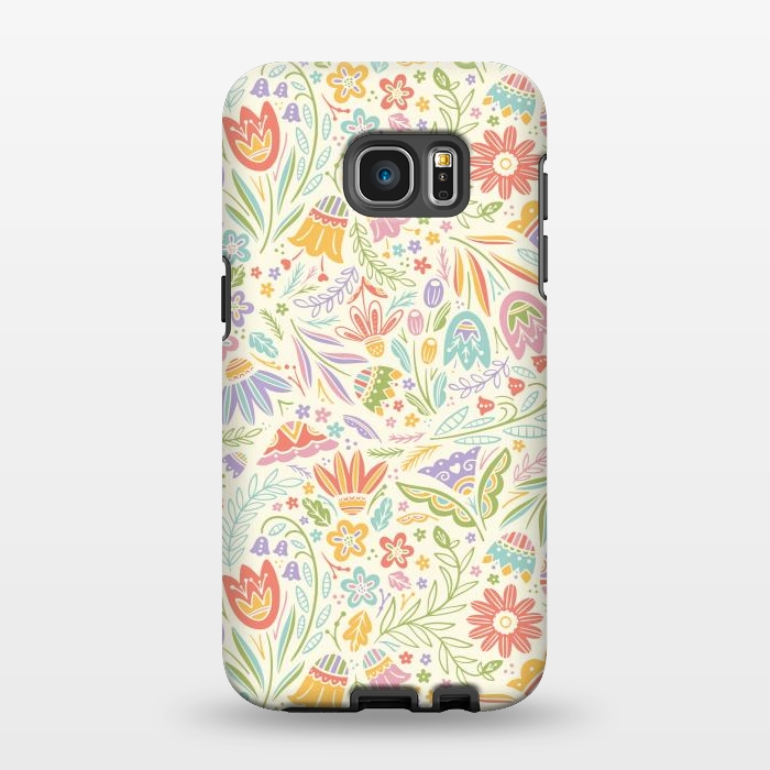 Galaxy S7 EDGE StrongFit Pretty Pastel Floral by Noonday Design