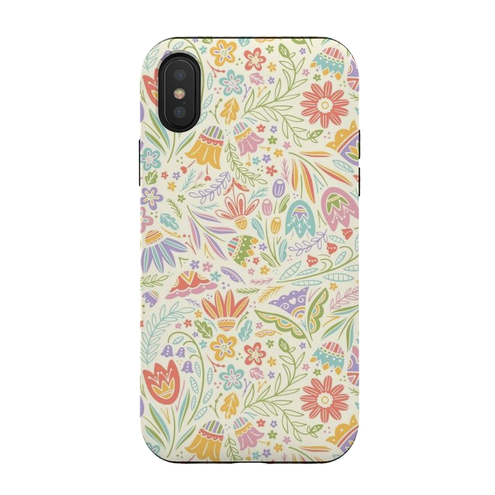 iPhone Xs / X StrongFit Pretty Pastel Floral by Noonday Design