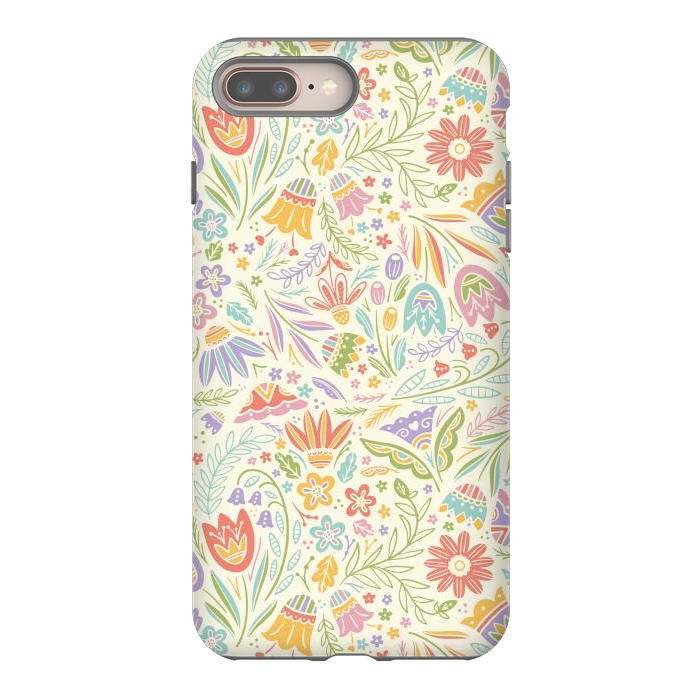 iPhone 8 plus StrongFit Pretty Pastel Floral by Noonday Design