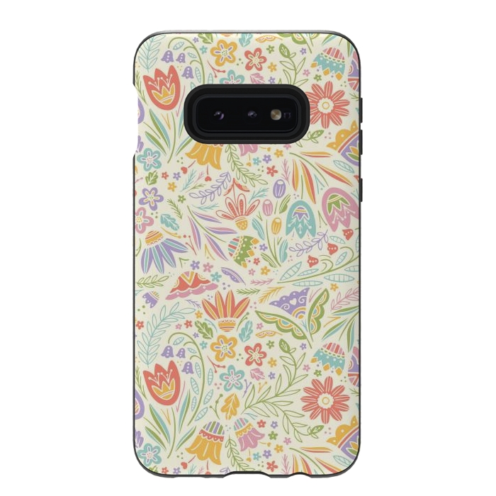 Galaxy S10e StrongFit Pretty Pastel Floral by Noonday Design