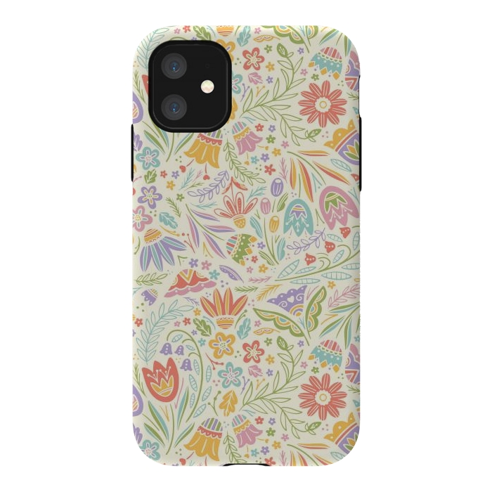 iPhone 11 StrongFit Pretty Pastel Floral by Noonday Design