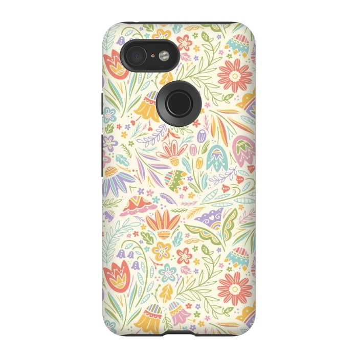 Pixel 3 StrongFit Pretty Pastel Floral by Noonday Design