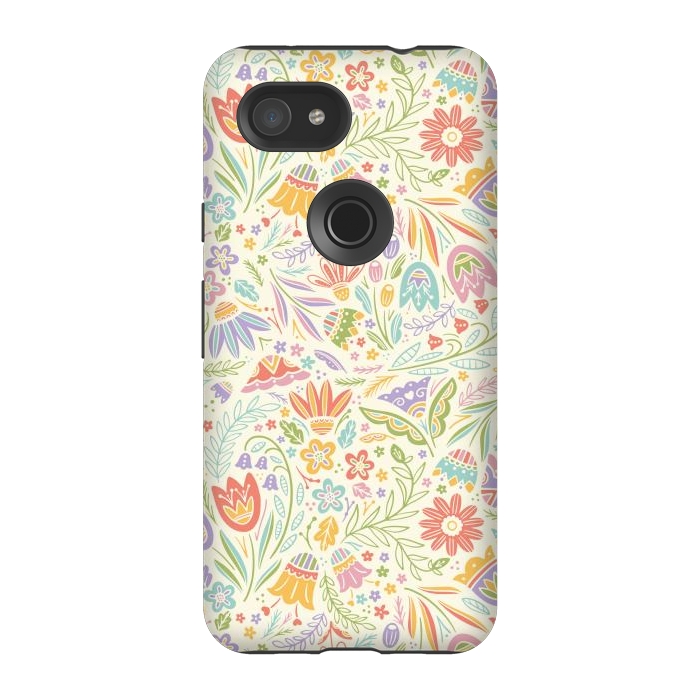 Pixel 3A StrongFit Pretty Pastel Floral by Noonday Design