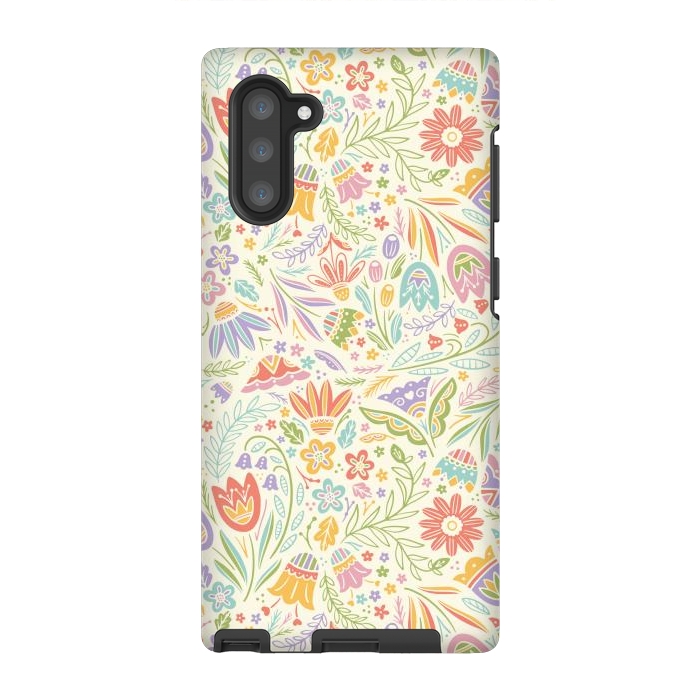 Galaxy Note 10 StrongFit Pretty Pastel Floral by Noonday Design