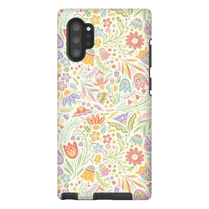 Galaxy Note 10 plus StrongFit Pretty Pastel Floral by Noonday Design