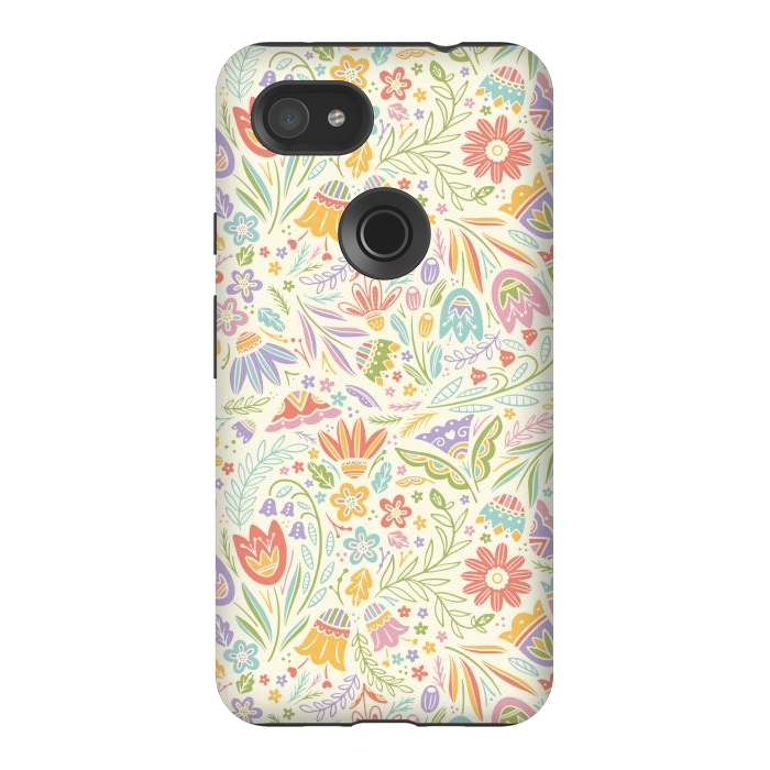 Pixel 3AXL StrongFit Pretty Pastel Floral by Noonday Design