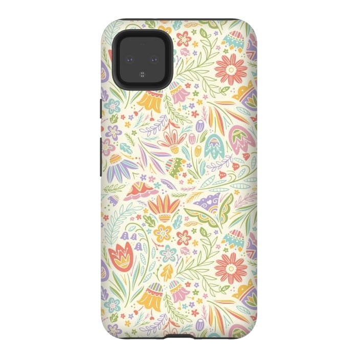 Pixel 4XL StrongFit Pretty Pastel Floral by Noonday Design