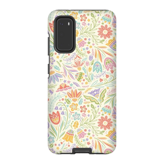 Galaxy S20 StrongFit Pretty Pastel Floral by Noonday Design