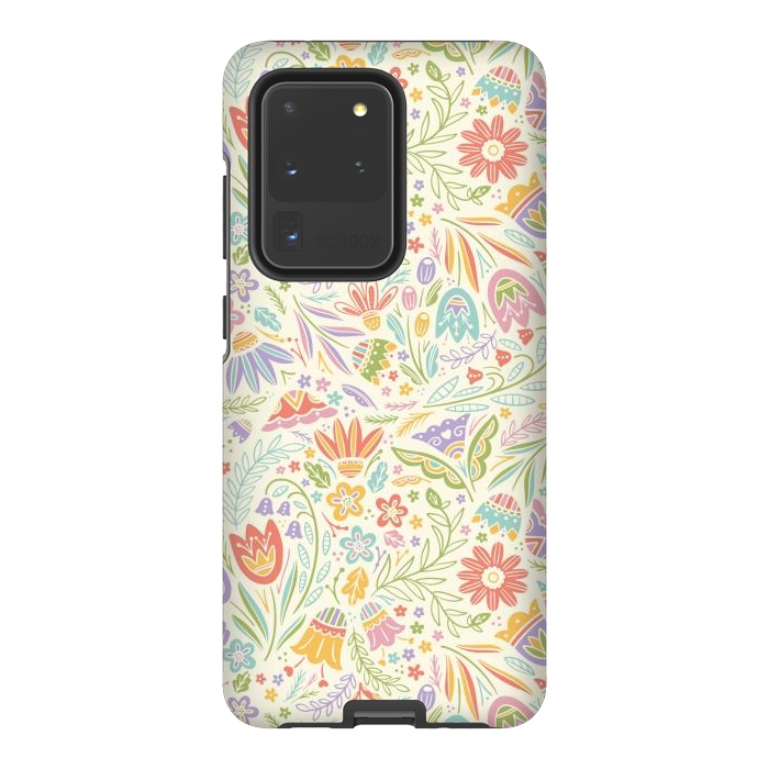 Galaxy S20 Ultra StrongFit Pretty Pastel Floral by Noonday Design