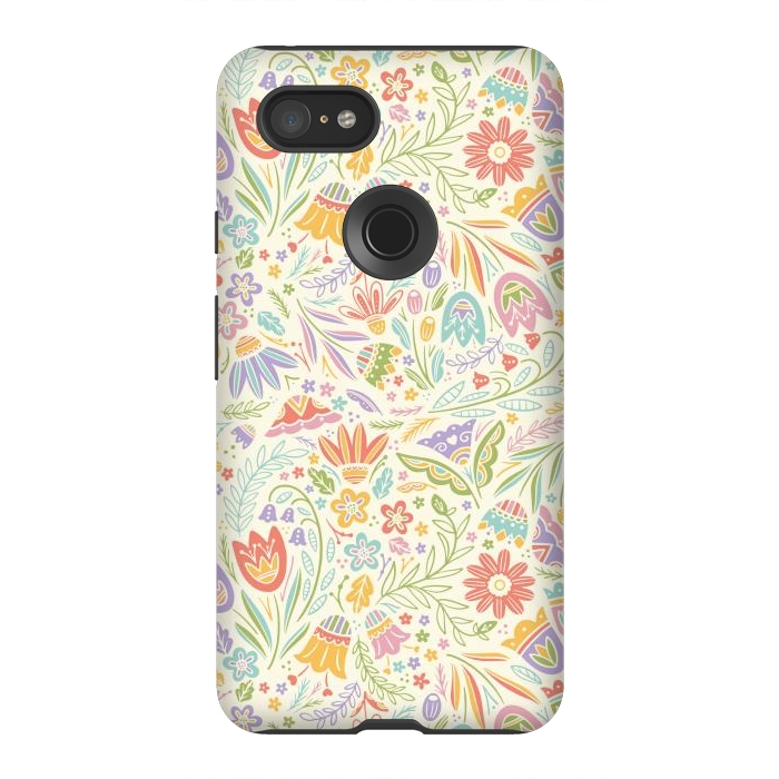 Pixel 3XL StrongFit Pretty Pastel Floral by Noonday Design