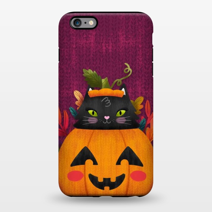 iPhone 6/6s plus StrongFit Pumpkin Kitty Peekaboo by Noonday Design