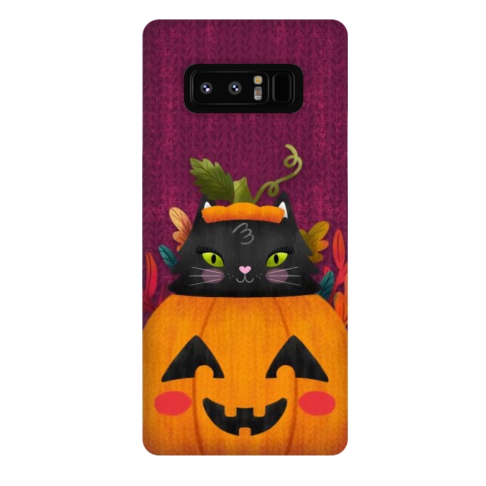 Galaxy Note 8 StrongFit Pumpkin Kitty Peekaboo by Noonday Design
