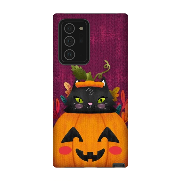 Galaxy Note 20 Ultra StrongFit Pumpkin Kitty Peekaboo by Noonday Design