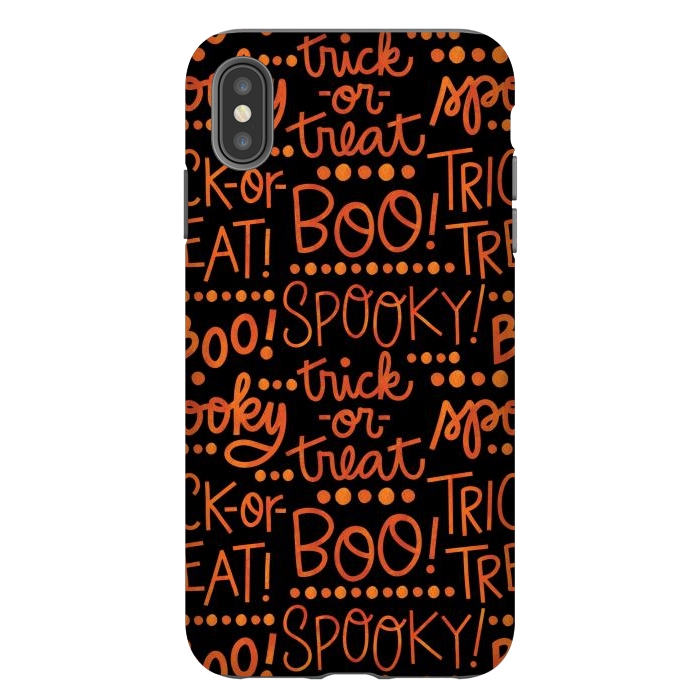 iPhone Xs Max StrongFit Spooky Halloween Lettering by Noonday Design