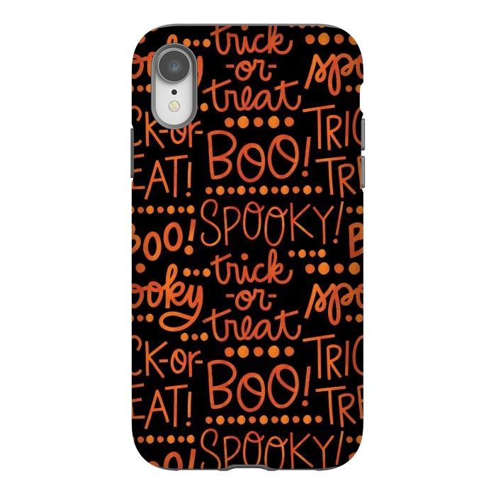 iPhone Xr StrongFit Spooky Halloween Lettering by Noonday Design