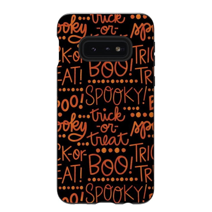Galaxy S10e StrongFit Spooky Halloween Lettering by Noonday Design