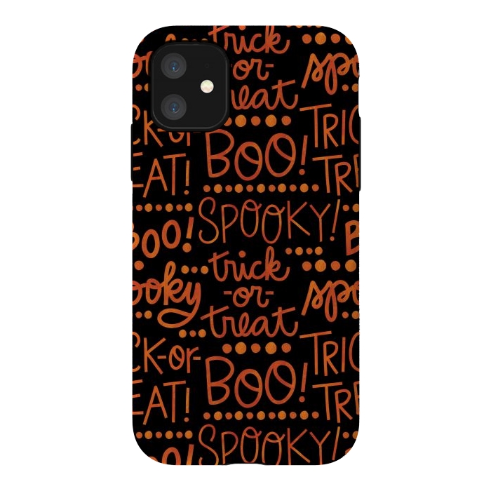 iPhone 11 StrongFit Spooky Halloween Lettering by Noonday Design