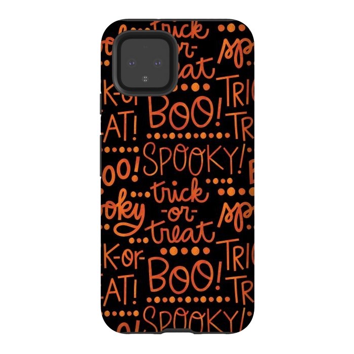 Pixel 4 StrongFit Spooky Halloween Lettering by Noonday Design