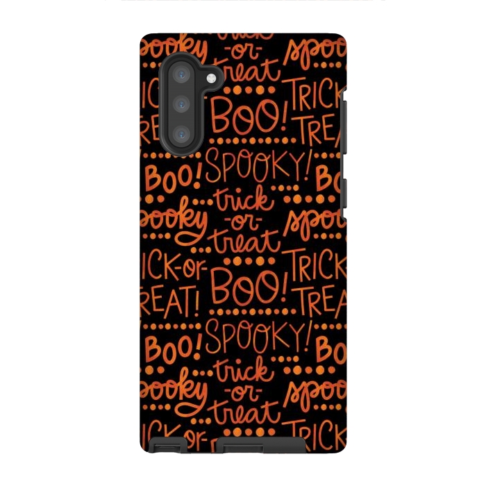 Galaxy Note 10 StrongFit Spooky Halloween Lettering by Noonday Design