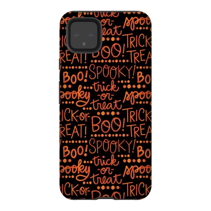 Pixel 4XL StrongFit Spooky Halloween Lettering by Noonday Design